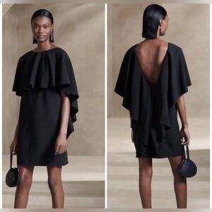 Banana Republic Elegant Black Cape Dress size S MSRP$250